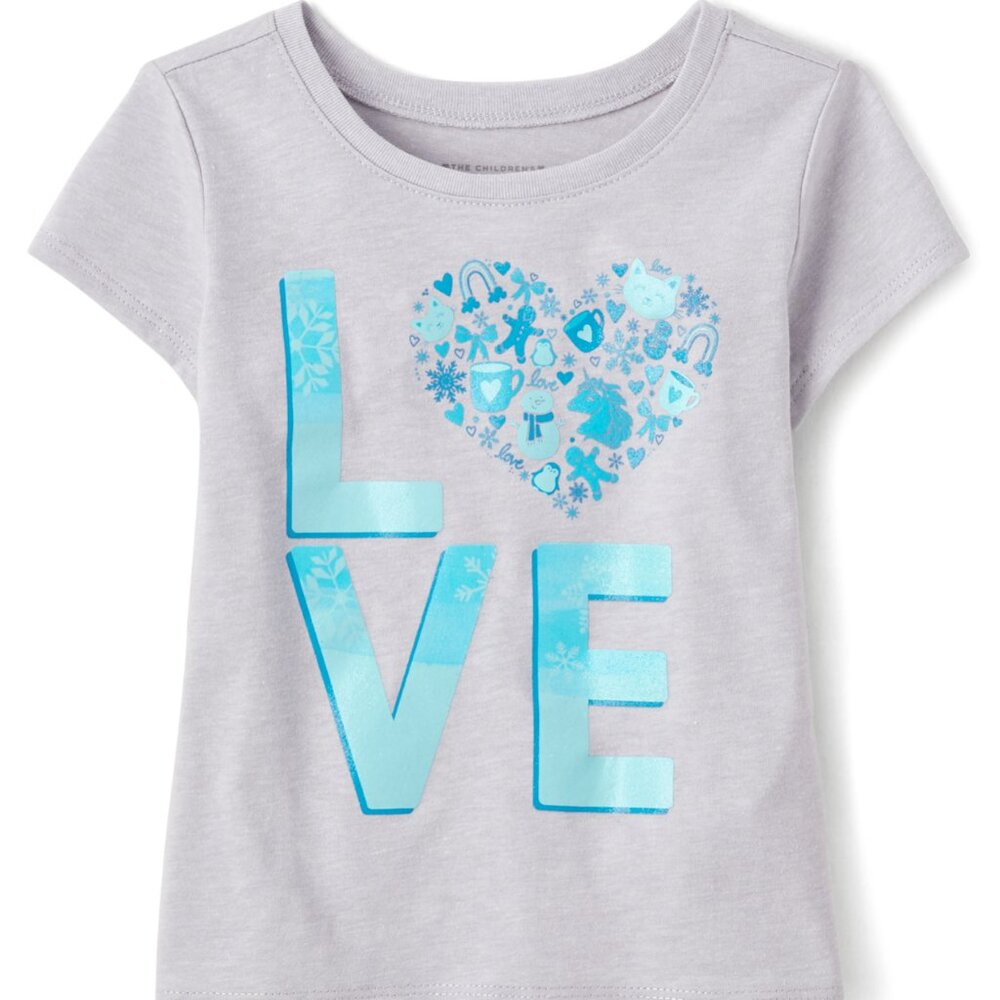 The Children’s Place Toddler Girls Love Graphic Tee - Ice Cave- Size 12-18mm NWT
